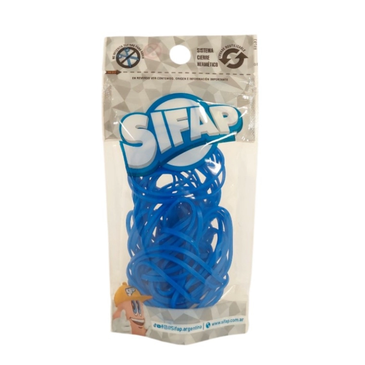 Bandas Elasticas de Caucho Sifap Azul x 16grs Art.88165